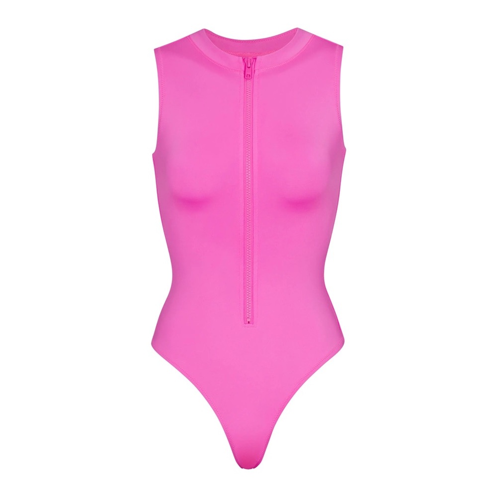 SKIMS TAFFY SWIM ZIP FRONT SLEEVELESS ONE PIECE
